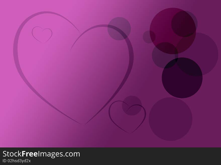 A beauttiful background with hearts and bubles. A beauttiful background with hearts and bubles