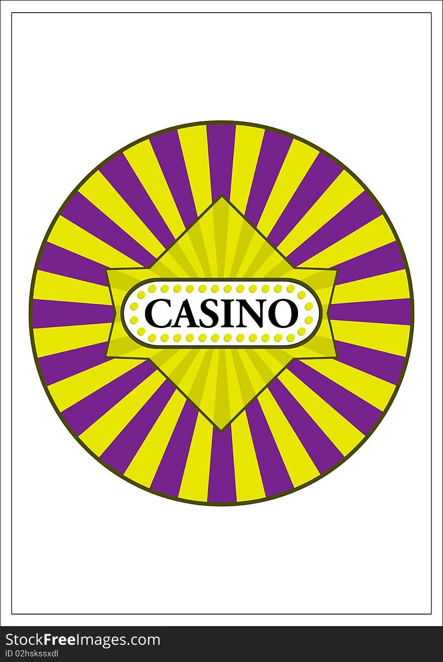 Vector style casino emblem (isolated)