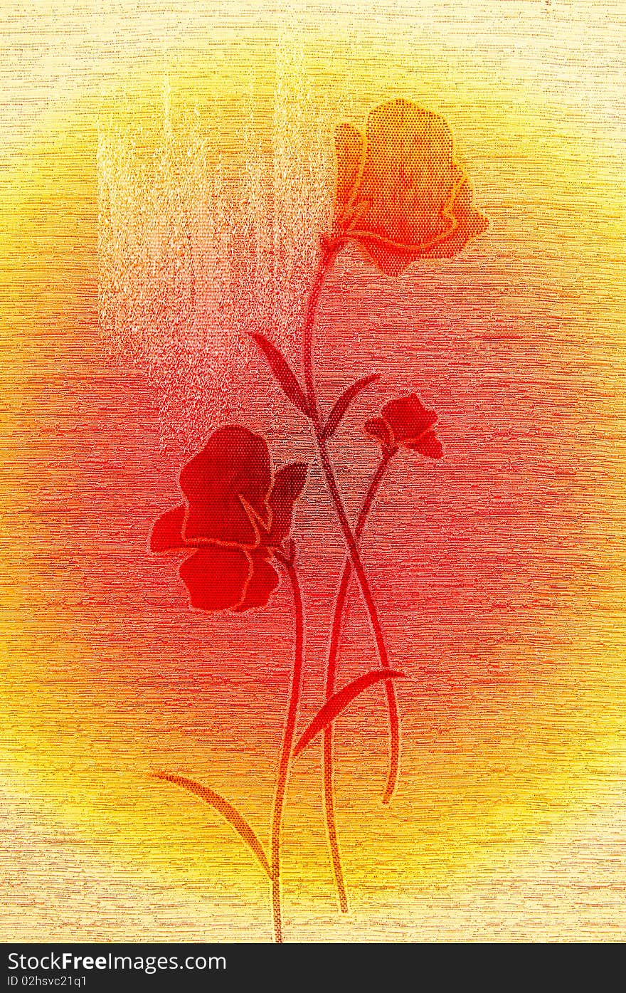 Nice poppies on the  canvas background. Nice poppies on the  canvas background.