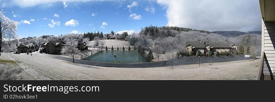 Panorama of Blowing Rock North Carolina in Winter