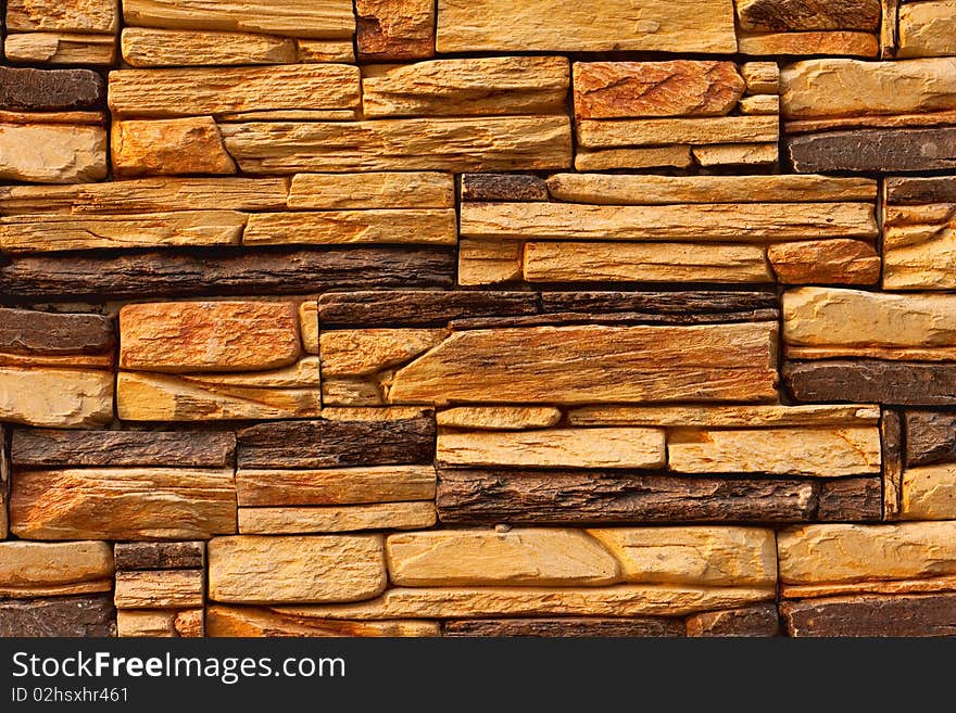 Yellow stone wall