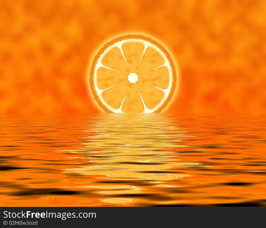 Abstract slice orange