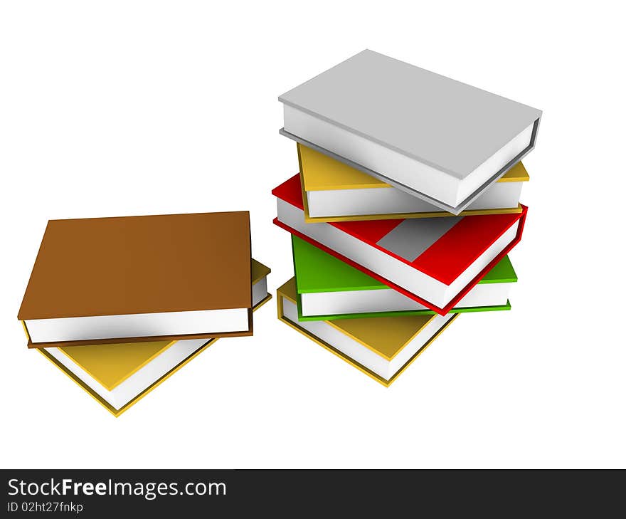 Books on a white background illustration