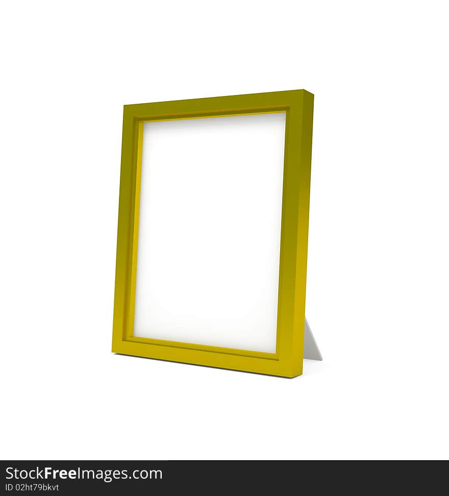 Golden Photo Frame Isolated On White