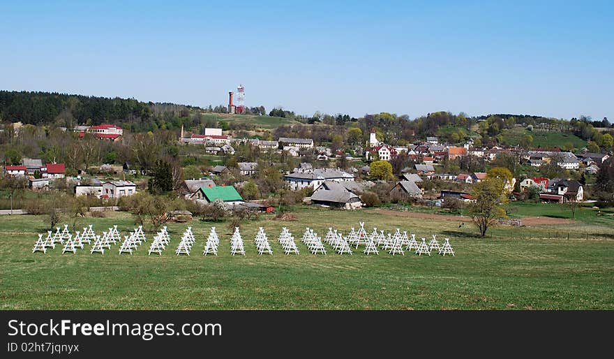 Latvian town Sabilde, photographed from Pedvale. Latvian town Sabilde, photographed from Pedvale.