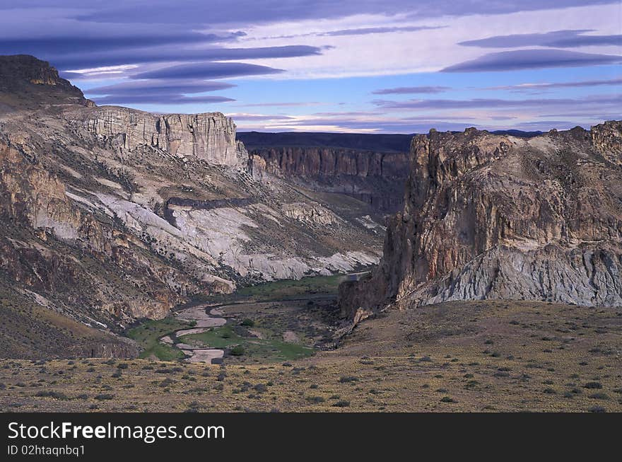 Beautiful Landscape of a Patagonia Canyon.