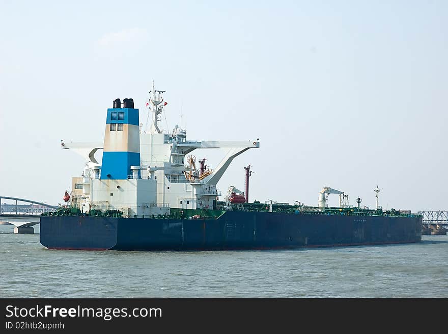 Tanker docked at the pier