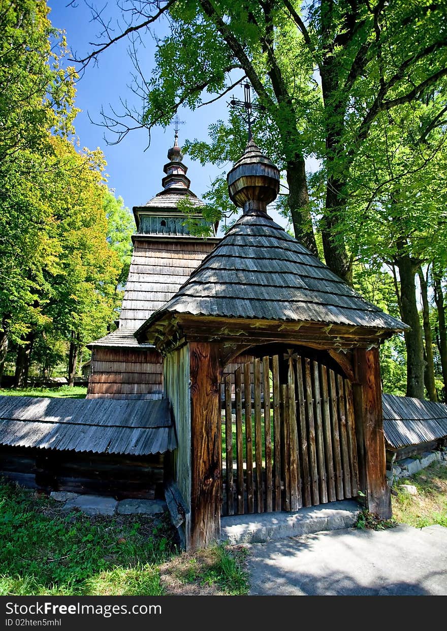 Old wooden catholic church in Poland. Old wooden catholic church in Poland