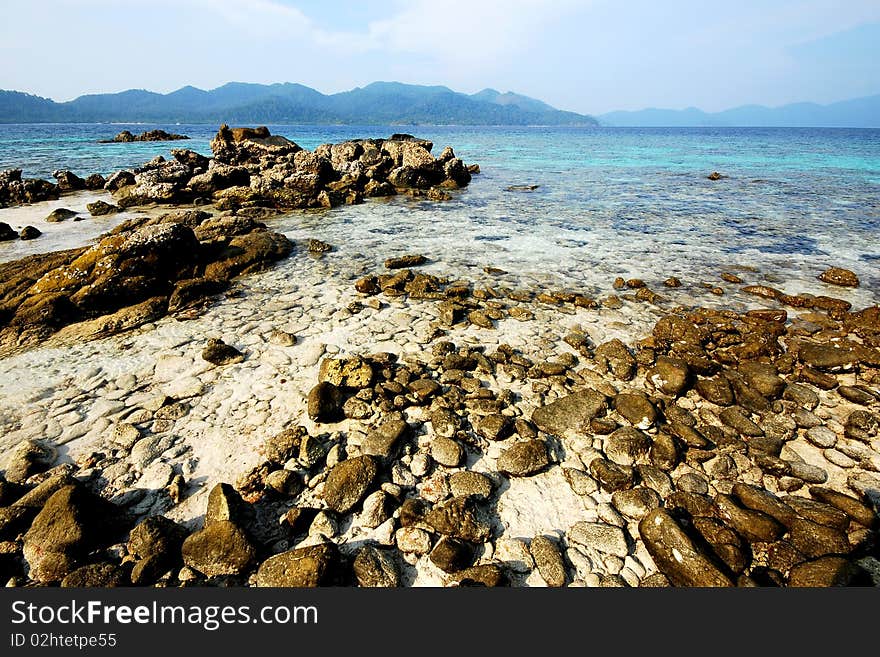 Stone beach in Thailand