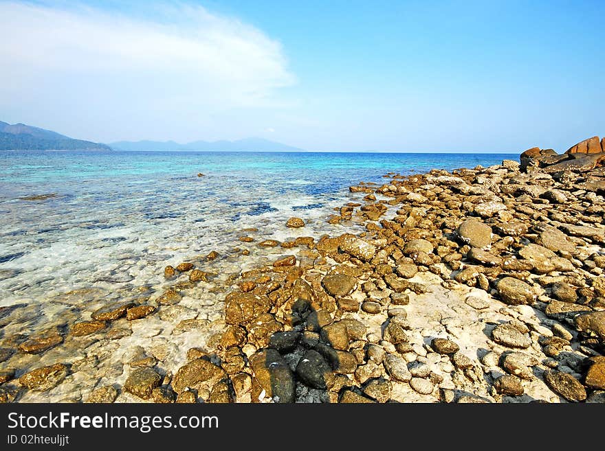 Stone beach in Thailand satul tarutao. Stone beach in Thailand satul tarutao