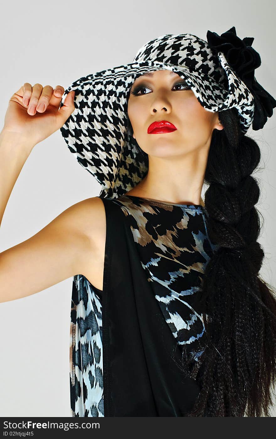 Close up portrait of girl in hat