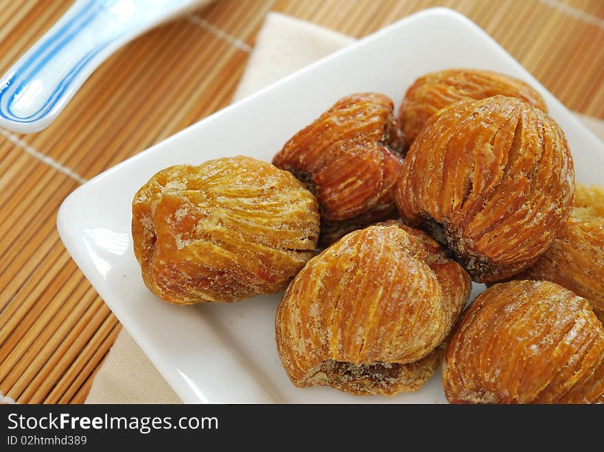 Dried Honey Dates On Plate