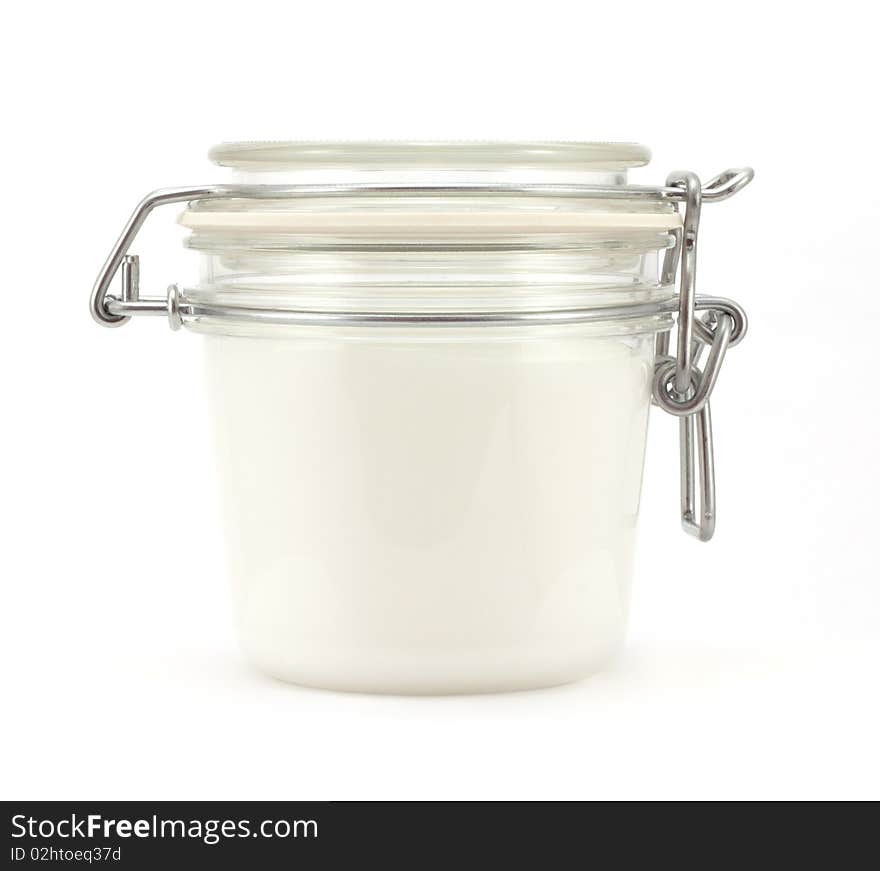 Jar With A White Substance