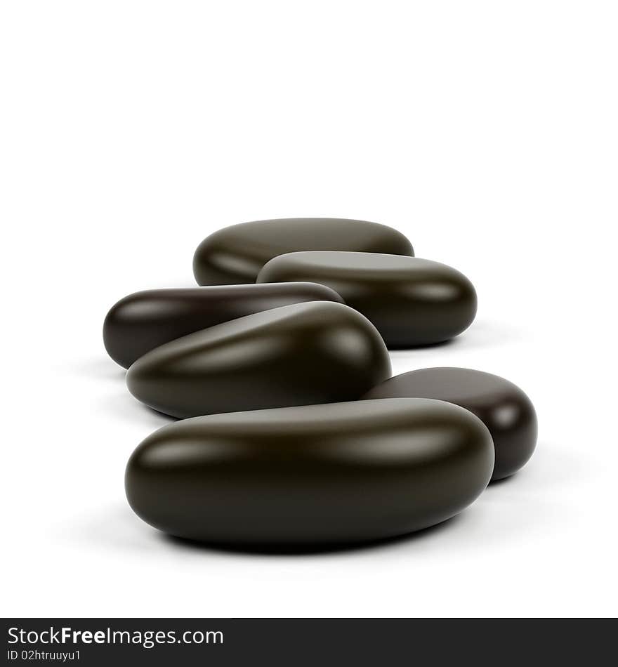 Stones isolated on a white background.