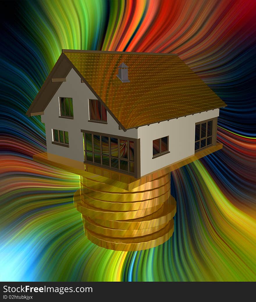 Profitable home investment icon 3d illustration symbol