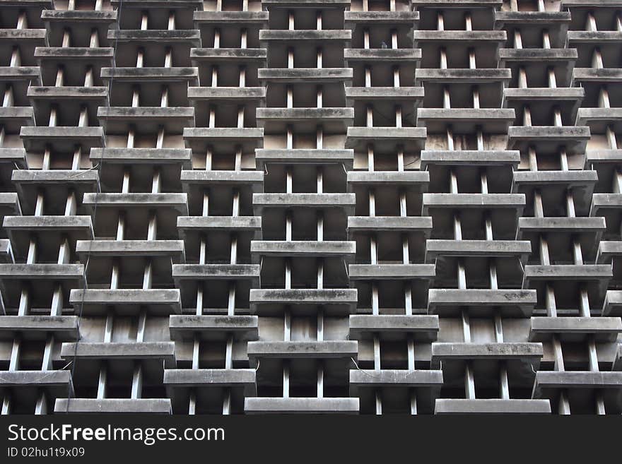 abstract Concrete windows of building