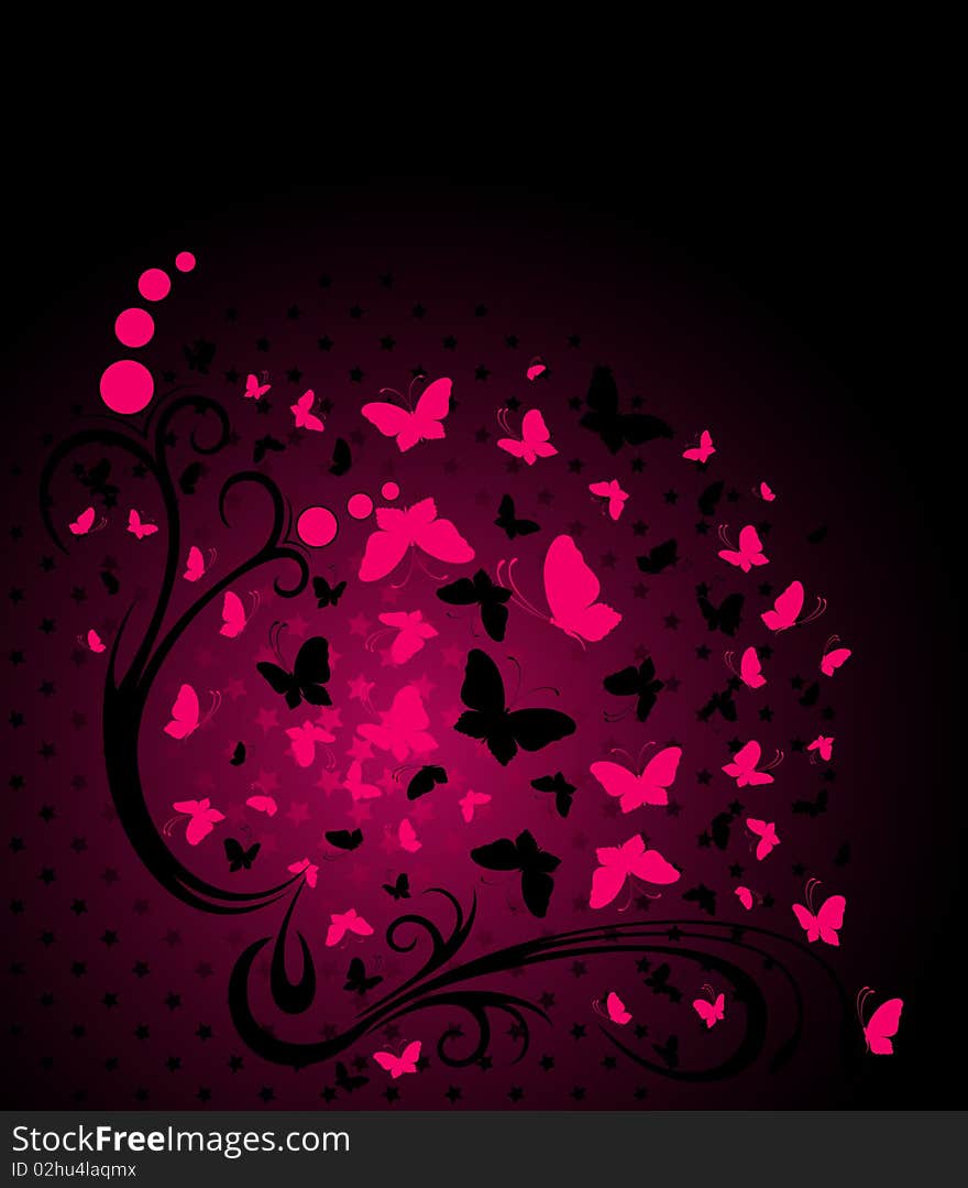 background with  butterflies