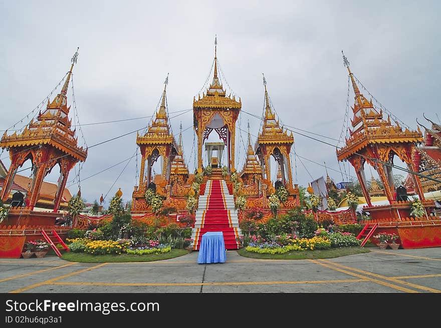 This picture is Thai cremation in Thai temple