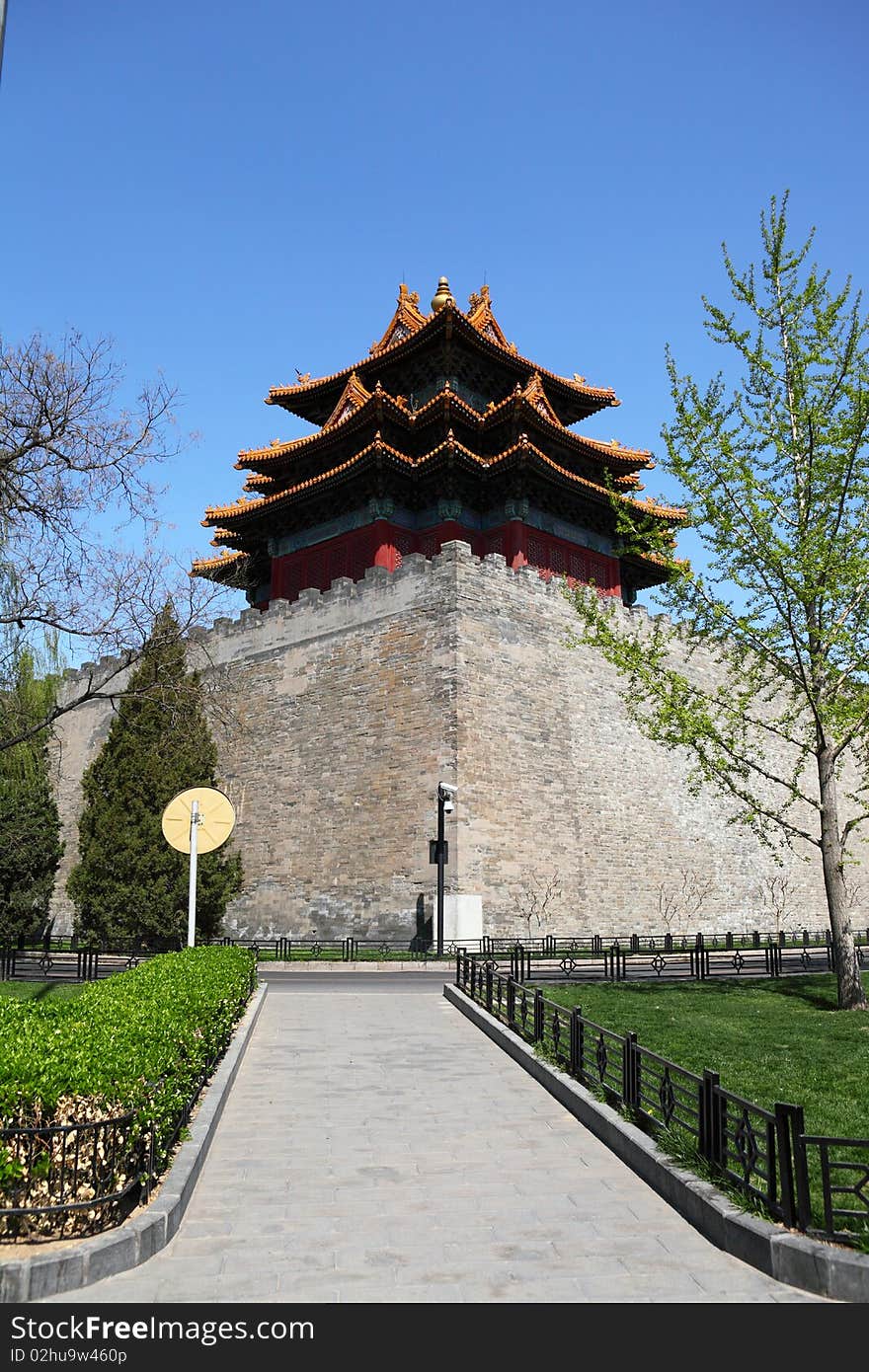 This is the turret of the Forbidden City in
Beijing of China. It is special classical architecture in the Ming Dynasty in China.