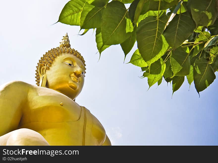 Large gold Buddha in Thai temples. Large gold Buddha in Thai temples.