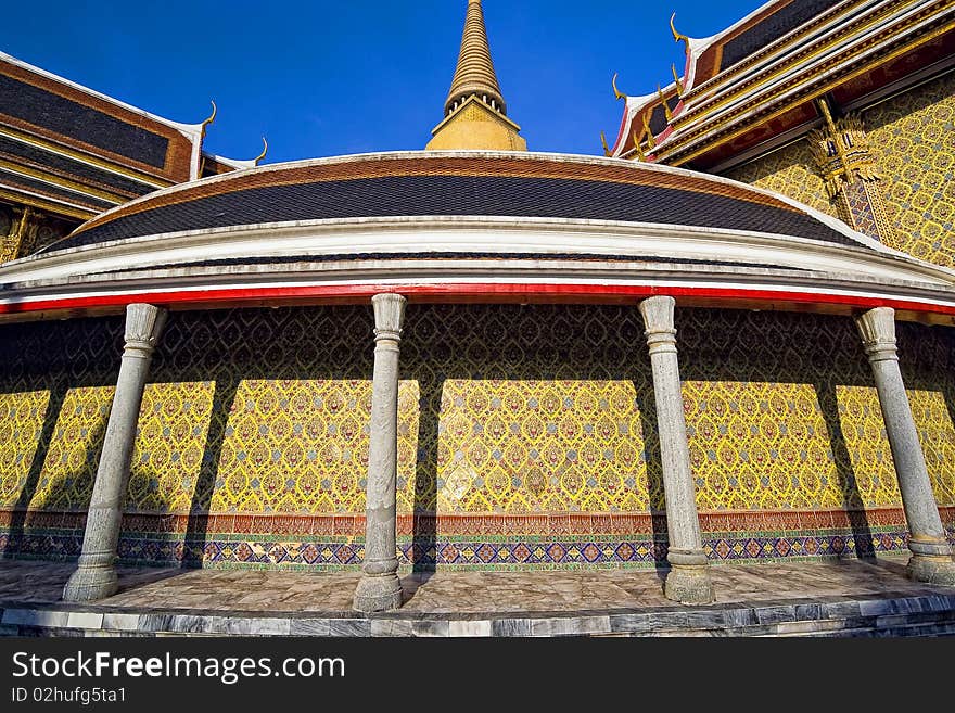 Pattern beauty of the wall Thai temples.