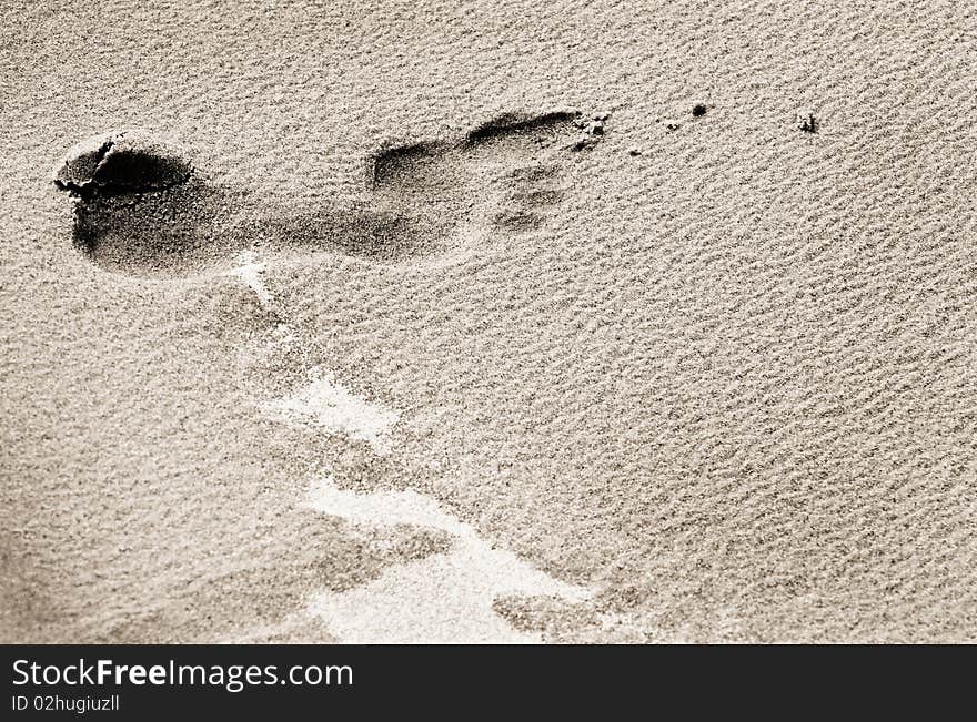 Footprint in the sand