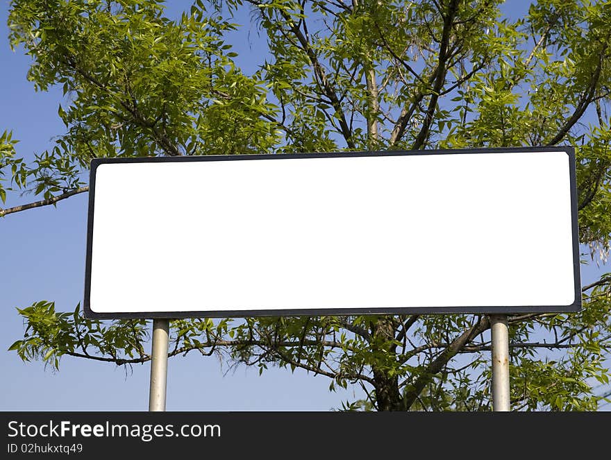 Commercial sign on a nature background