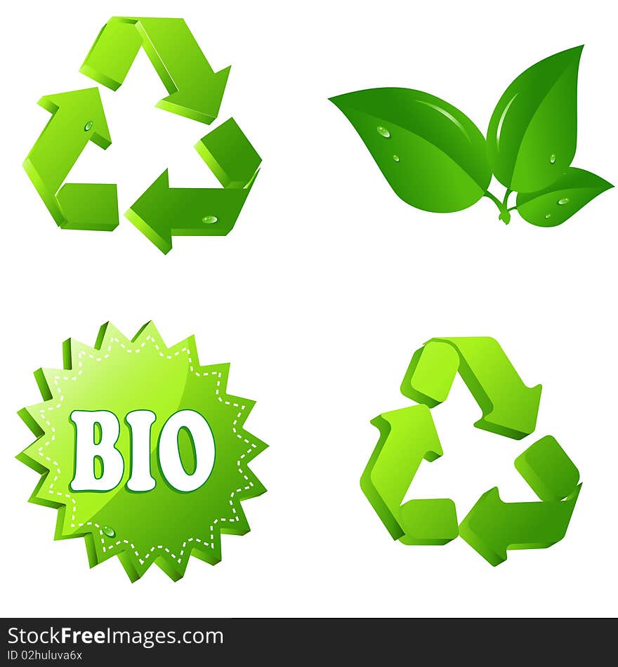 Set of four eco symbols. Set of four eco symbols