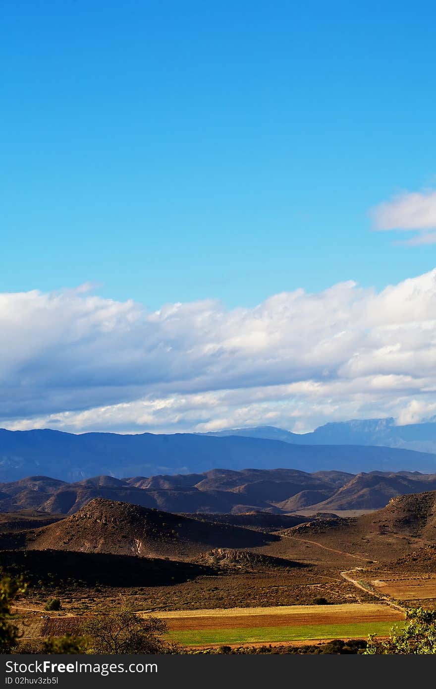 Mountain under clouds