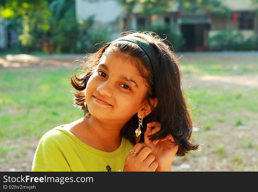 A nice Indian girl with nice mood and radiant face. A nice Indian girl with nice mood and radiant face.