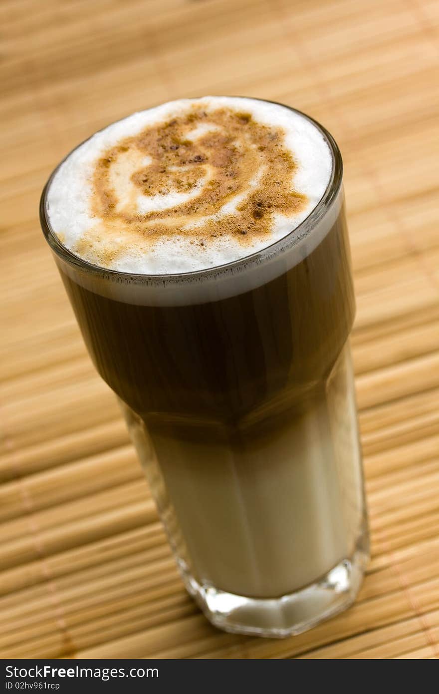 Fresh Latte Macchiato , a close up shot