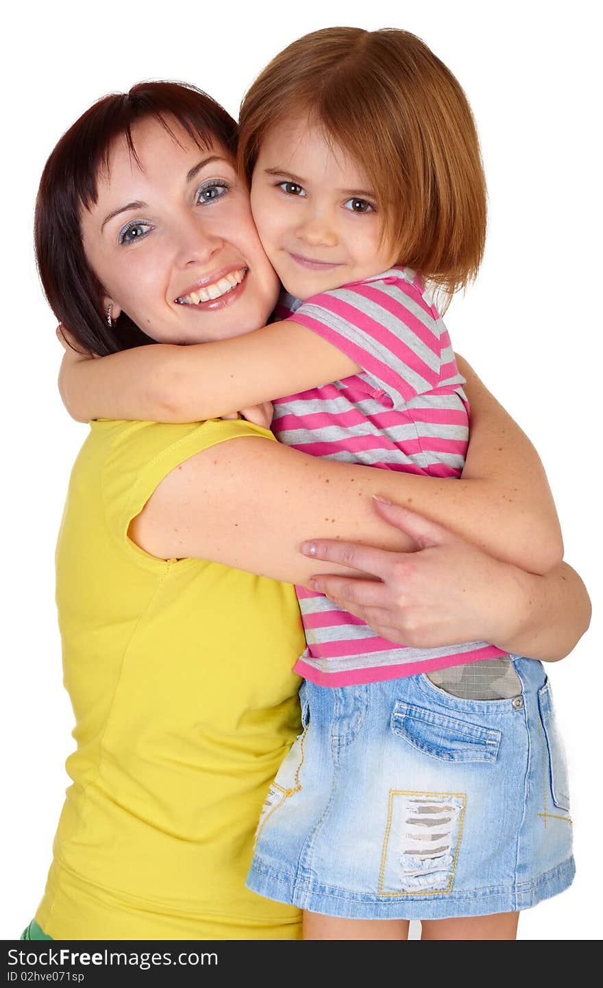 Happy mother with little daughter