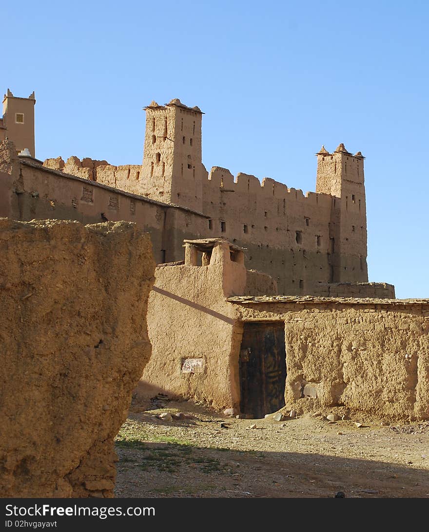 A traditional kasbah in Morocco. A traditional kasbah in Morocco