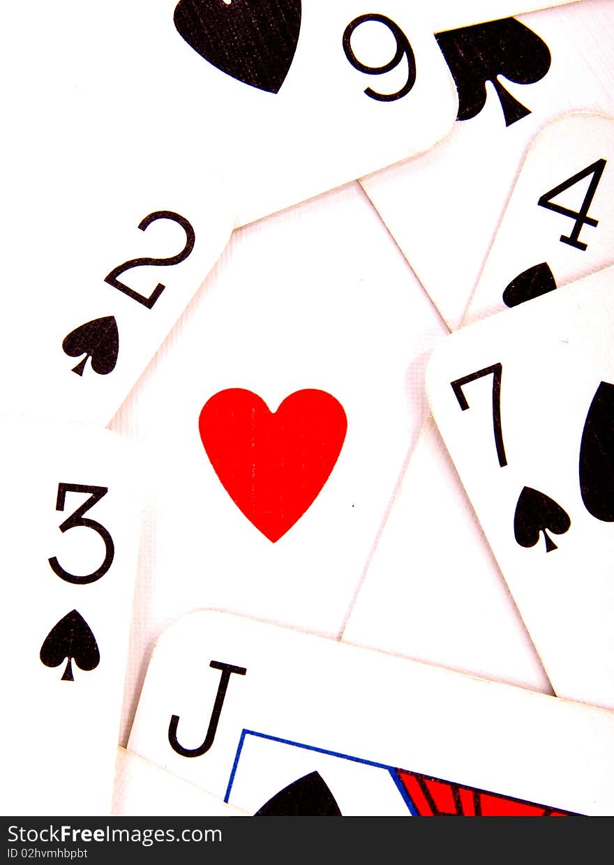 Heart and spades with cards