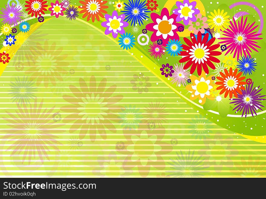 Abstract flowers background with place for your text