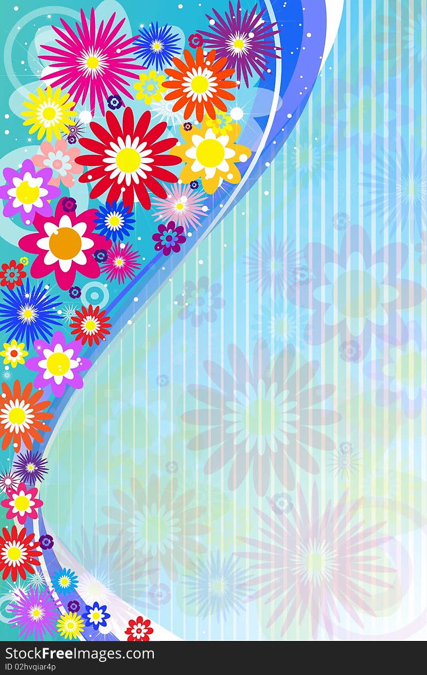 Abstract flowers background with place for your text