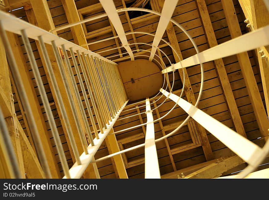 Caged Ladder to Fake Water Tank with Hidden Wireless Communication Antennas. Caged Ladder to Fake Water Tank with Hidden Wireless Communication Antennas