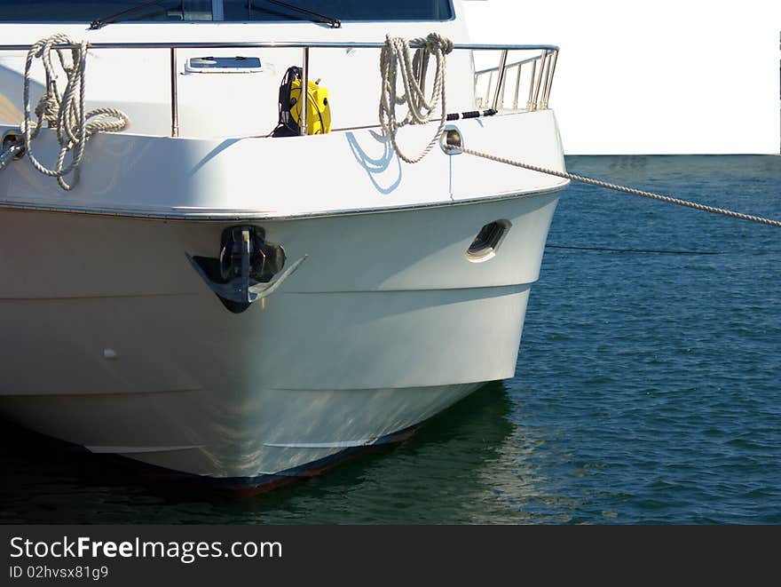 Sea motor boat in harbour