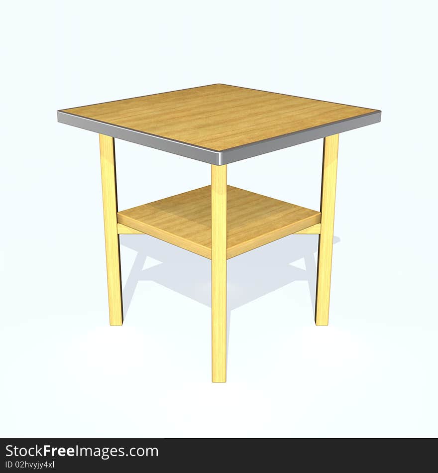 3d image of a table on white background