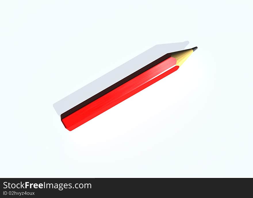 3d render illustration of a pencil