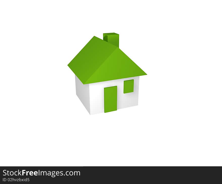 Small House On White Background