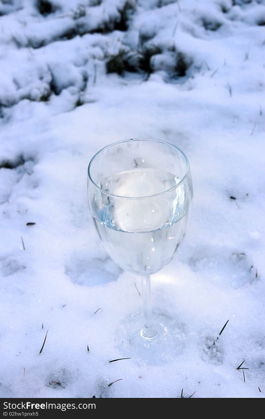 Glass Of Water In Snow