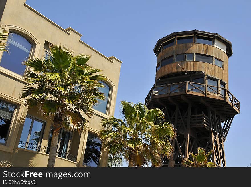 Converted Lighthouse Tower on Southern California Coastline near Long Beach