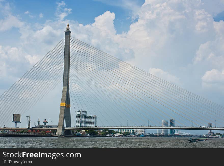 Bridge over the chao praya river in bangkok