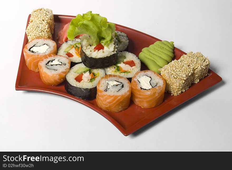 Photo of rolled and sushi