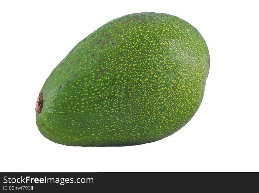 Green avocado isolated  on white background