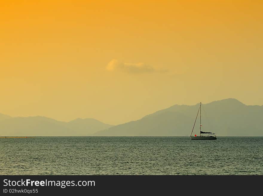 Sunset at Koh Mak  Beach at Thailand. Sunset at Koh Mak  Beach at Thailand