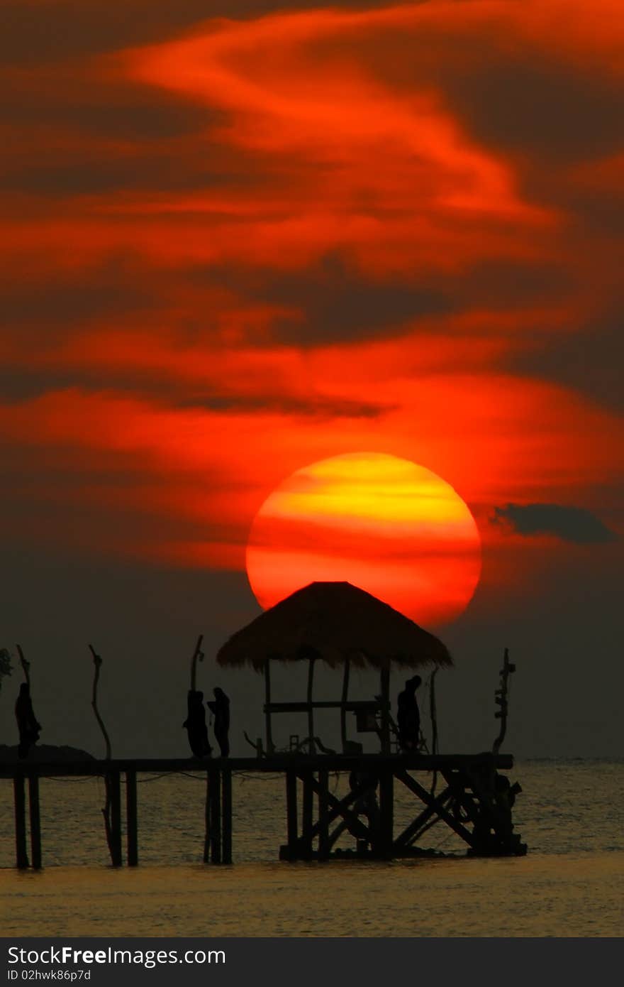 Sunset at Koh Mak  Beach at Thailand. Sunset at Koh Mak  Beach at Thailand