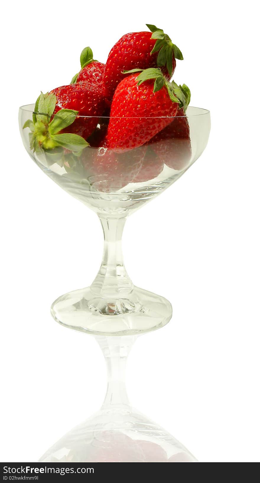 Strawberries in a crystal wineglass