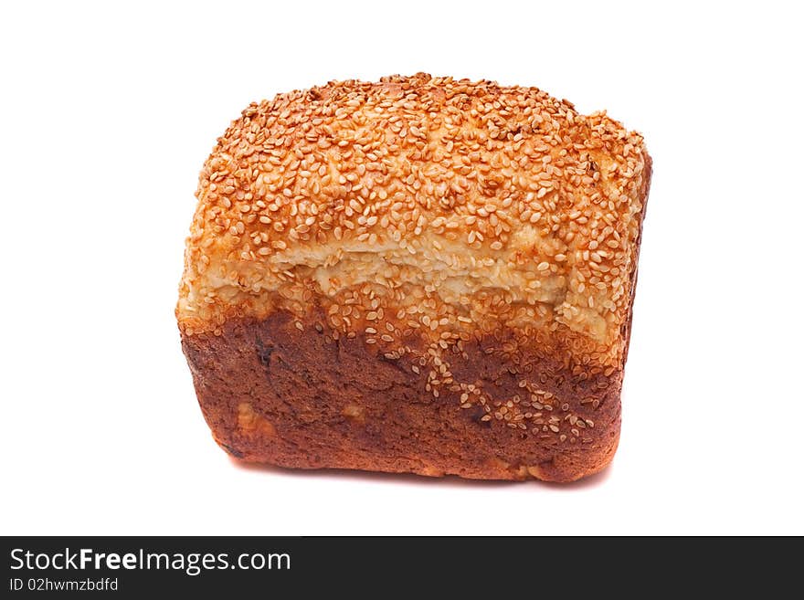 Bread on white background close